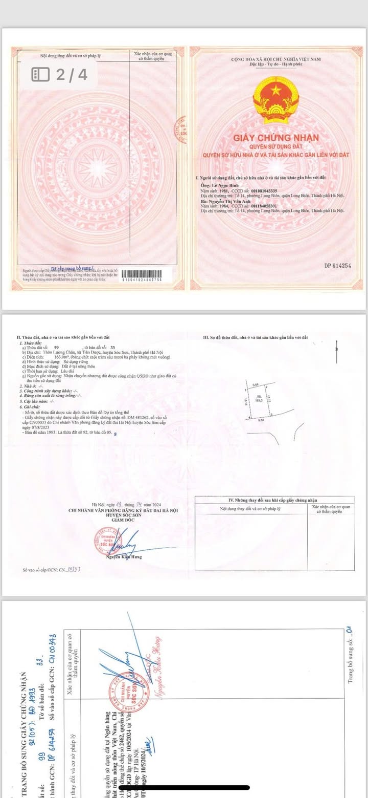 Đất nền Sóc Sơn 163m² - Sổ đỏ chính chủ, giá tốt đầu tư!