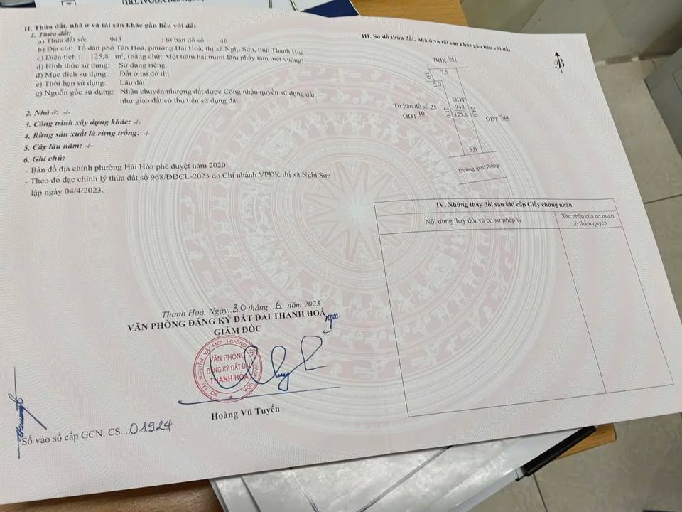 Đất thổ cư 120m² Hà Trung, Thanh Hóa - Sổ đỏ sẵn sàng giao dịch