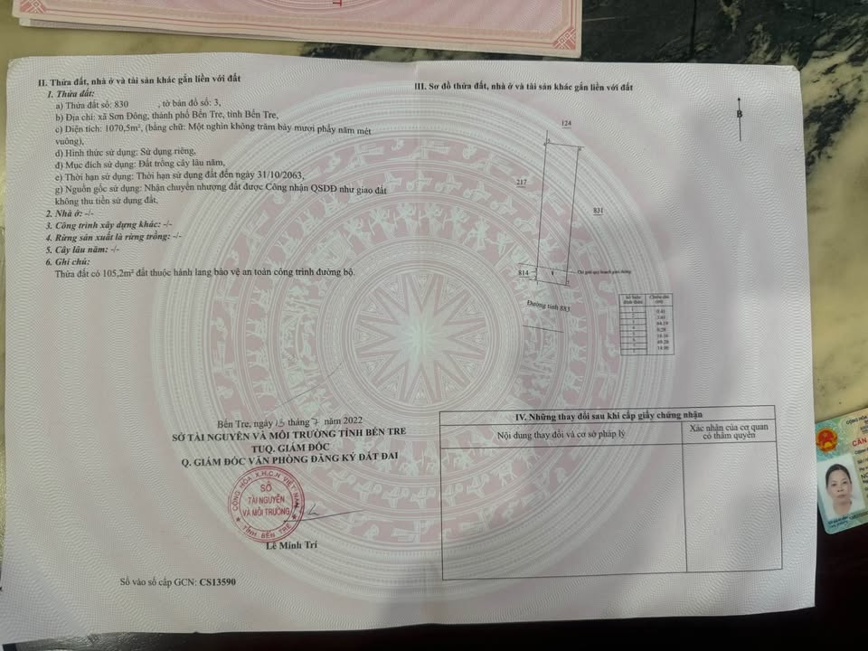 Đất Vườn Bến Tre 1070m² Mặt Tiền Sơn Đông - Gần Cầu Rạch Miễu 2