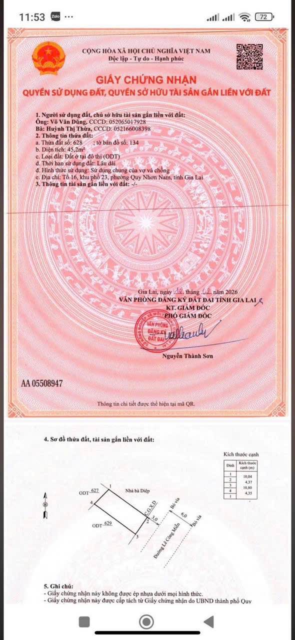 Đất nền Lê Công Miễn, Quy Nhơn 45.2m² - Đường to ô tô, sổ hồng!