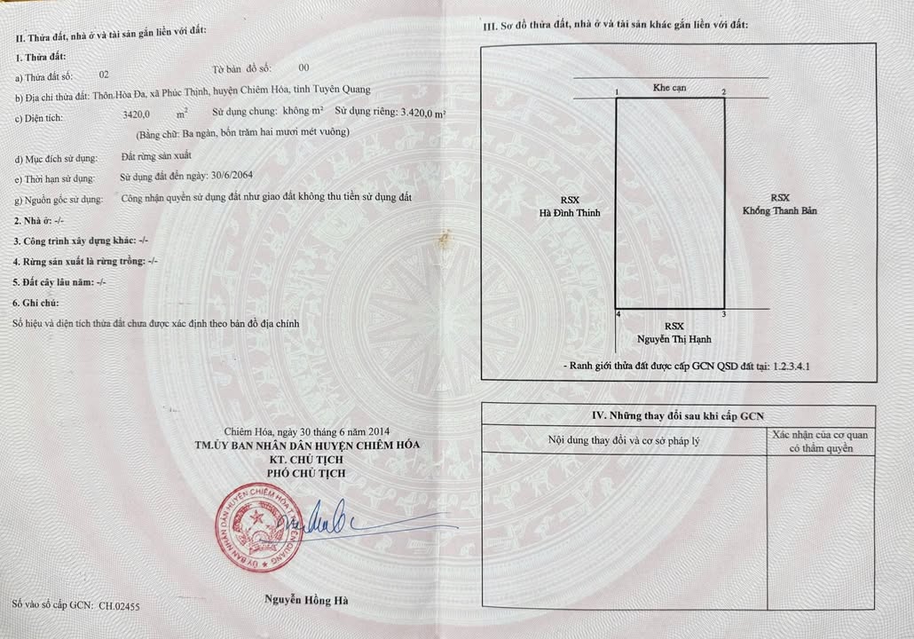 Đất nền Chiêm Hóa, Tuyên Quang 4.587,3m² - Tiềm năng tăng giá vượt trội!