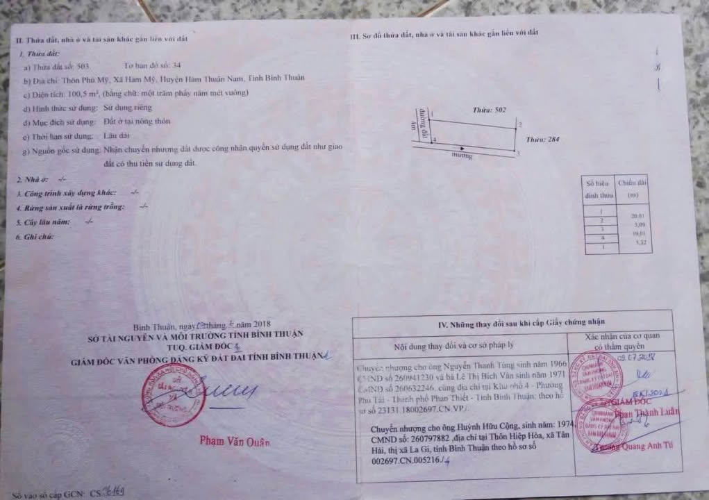 Đất nền Hàm Mỹ, Hàm Thuận Nam 100m² giá 799 triệu - Đất thổ cư 100%