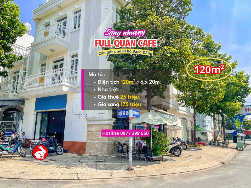 Sang Nhượng Quán Cafe Góc Phố Đi Bộ Thủ Dầu Một - 120m²