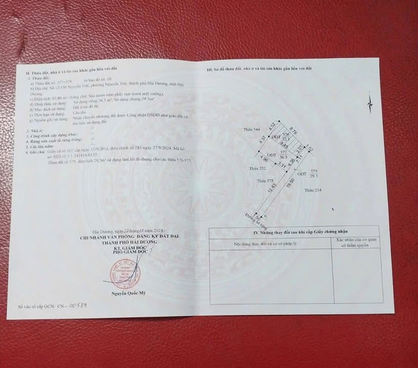 Bán Gấp Đất Vàng 36.5m² Nguyễn Trãi, TP. Hải Dương - Sổ Hồng Sẵn Sàng