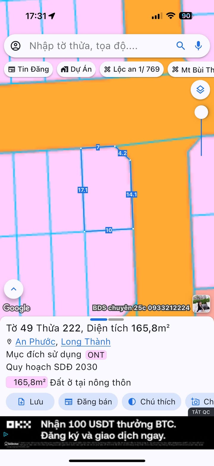 Đất nền An Phước Long Thành 170m² – Đất thổ cư 100%!