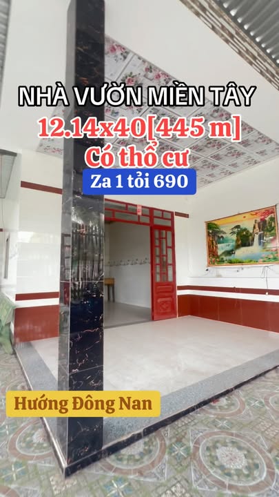 Bán Đất Vườn 485.6m² Xã Thạnh Trị, Gò Công Tây - Giá 1.69 Tỷ