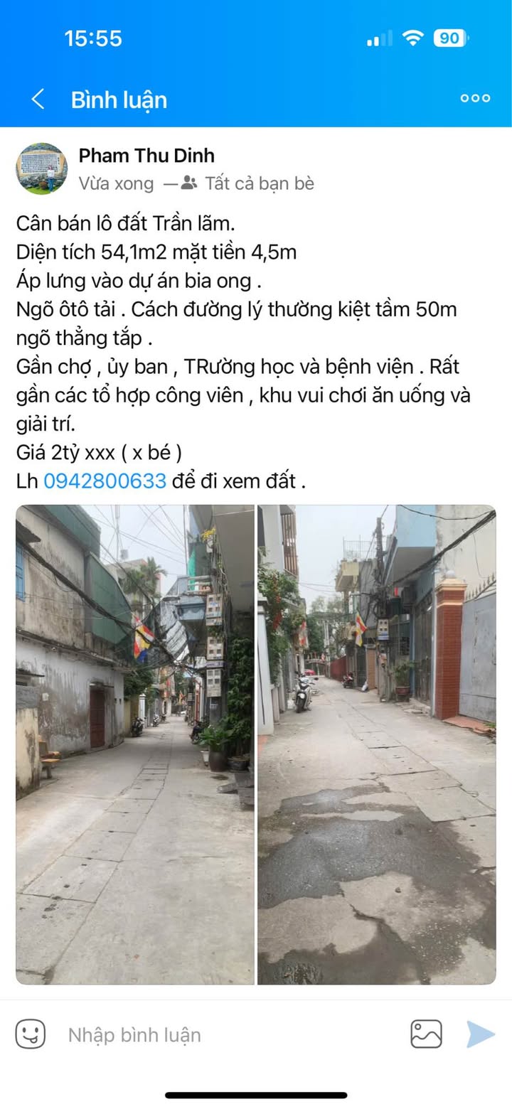 Đất nền Trần Lãm 54.1m² - Sổ đỏ chính chủ, ô tô vào tận nơi!