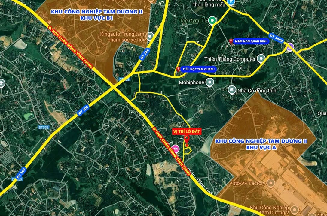 Đất nền Kim Long Vĩnh Phúc 110.5m² - Sổ đỏ thổ cư, gần KCN Tam Dương