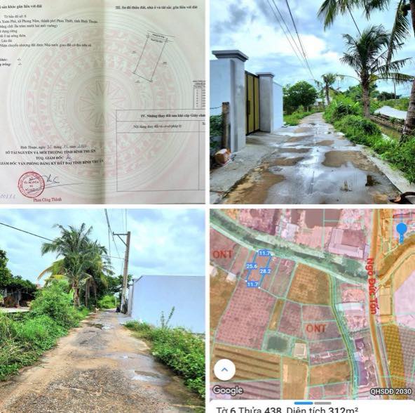 Đất thổ cư 312m² mặt tiền kênh KDC Phong Nẫm, Phan Thiết - Giá 2 tỷ