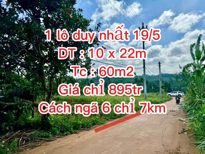 Đất nền 210m² Hẻm 19/5 BMT – Đường ô tô, tiềm năng tăng giá!