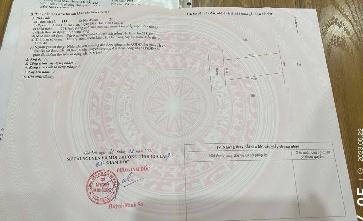 Đất Nền Thôn Bối, Đăk Đoa - 270m² Sổ Đỏ Sẵn Sàng - Giá Tốt 630 Triệu