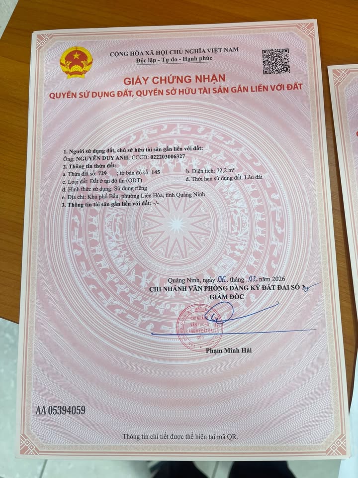 Đất Trung Tâm Liên Vị 72.2m² - Sổ Đỏ Chính Chủ, Giá Chỉ 800 Triệu