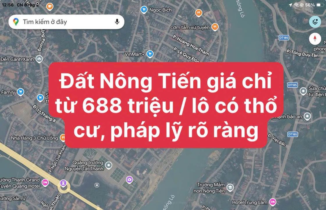 Đất thổ cư 100m² - Nông Tiến, Tuyên Quang - Chỉ 688 triệu, ô tô vào đất