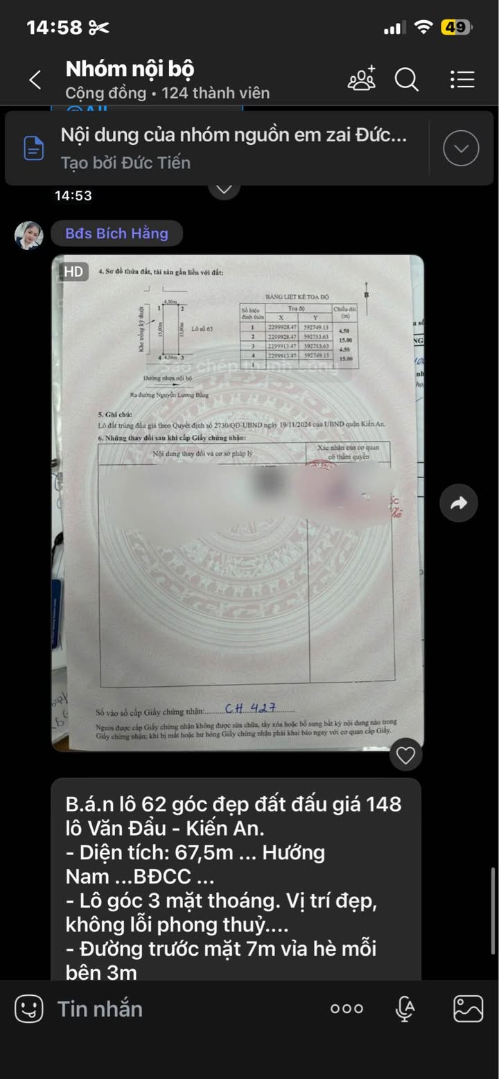 Đất nền Văn Đẩu Kiến An 67.5m² - Sổ đỏ chính chủ, vị trí vàng!