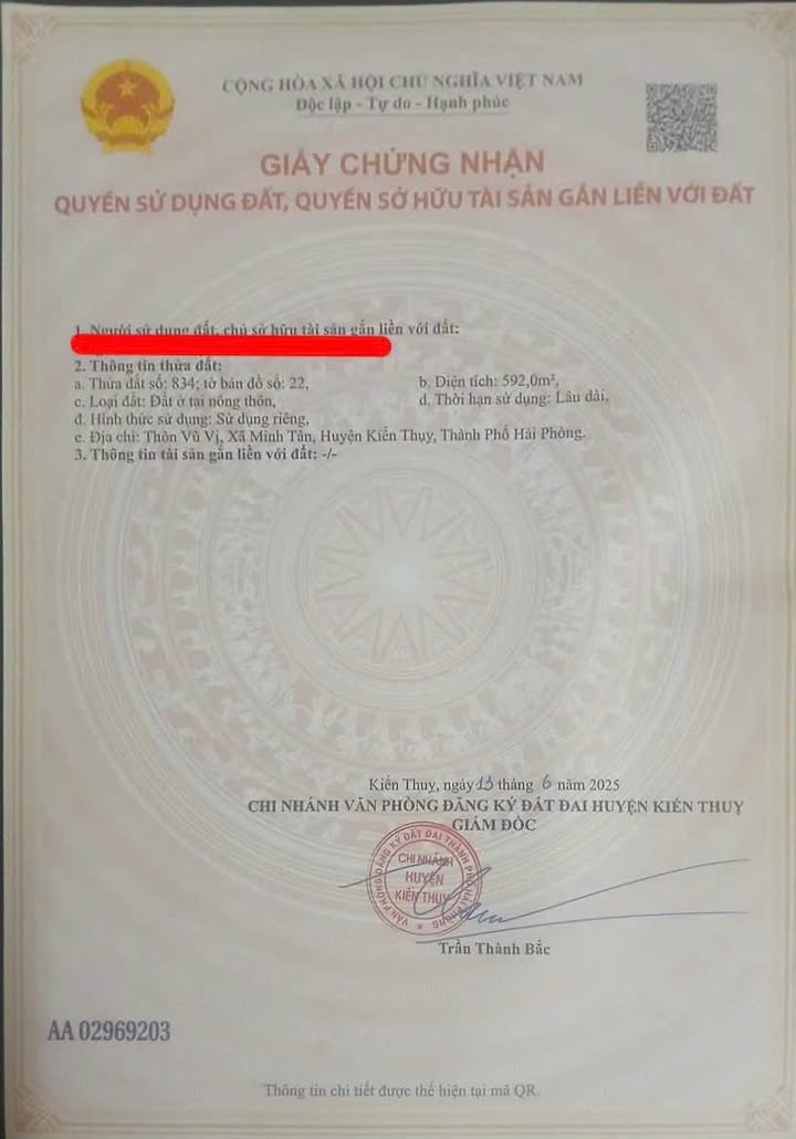 Đất nền Kiến Thụy 592m² giá 7.1 tỷ - Sổ đỏ chính chủ!