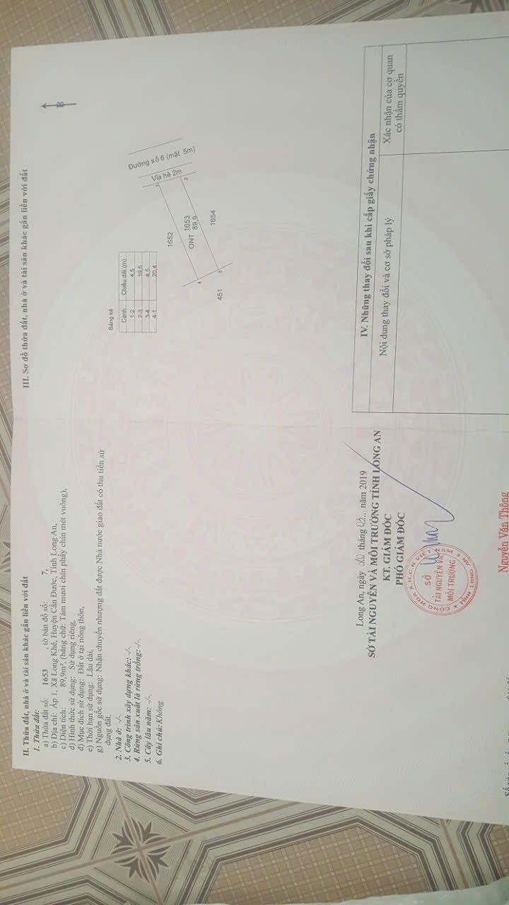 Đất nền Vĩnh Lộc A Cần Đước 90m² 1.2 tỷ - Sổ đỏ chính chủ