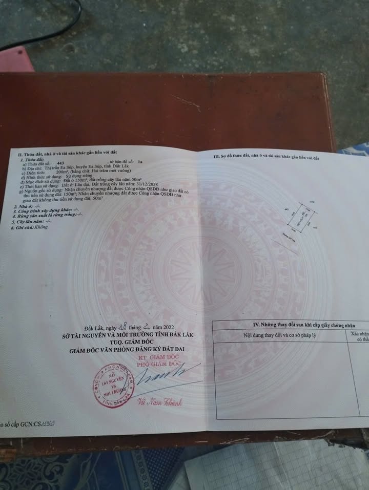 Đất thổ cư 250m² Ea Súp, Đắk Lắk - Giá 900 triệu, Sổ hồng sẵn