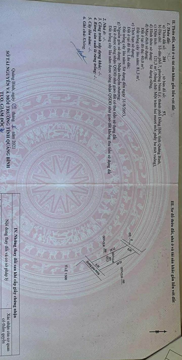 Bán Đất Nam Lý Đồng Hới 132m² Hướng Đông Nam - Giá 9xx Triệu