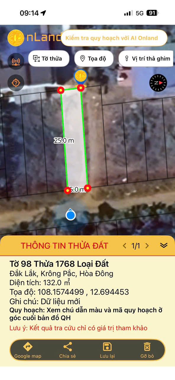 Đất Thổ Cư 132m² Krông Pắc - Sổ Hồng Riêng, Giá Tốt 660 Triệu