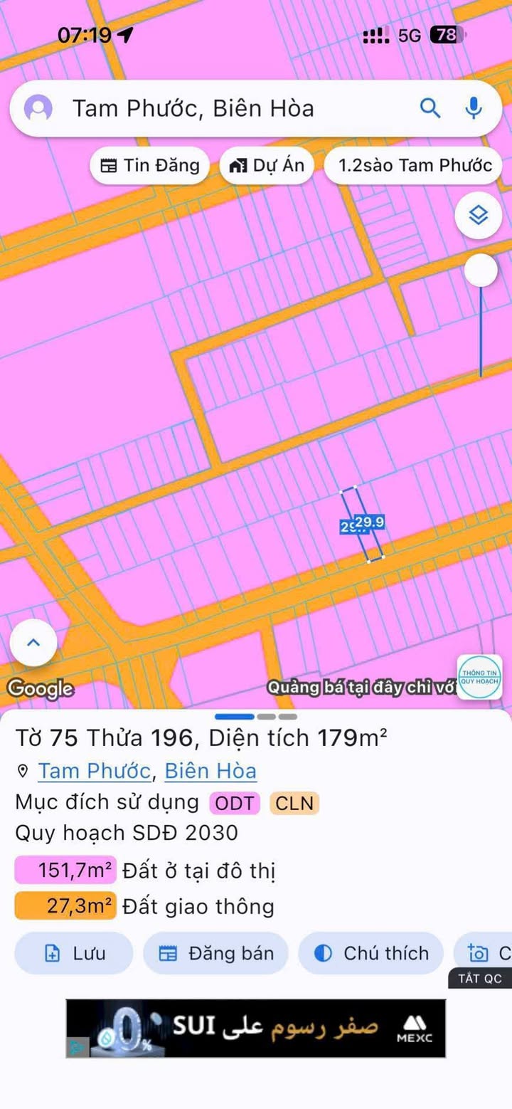 Bán Đất Tam Phước Biên Hòa 174m² - Sổ Đỏ Thổ Cư, Kinh Doanh Tốt