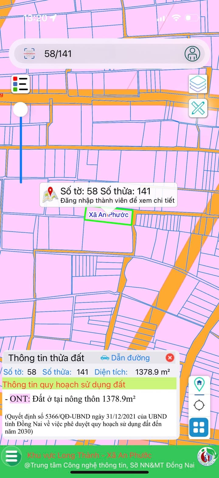 Đất nền Long Thành 1407m² - Sổ hồng sẵn sàng, giá đầu tư 12 tỷ