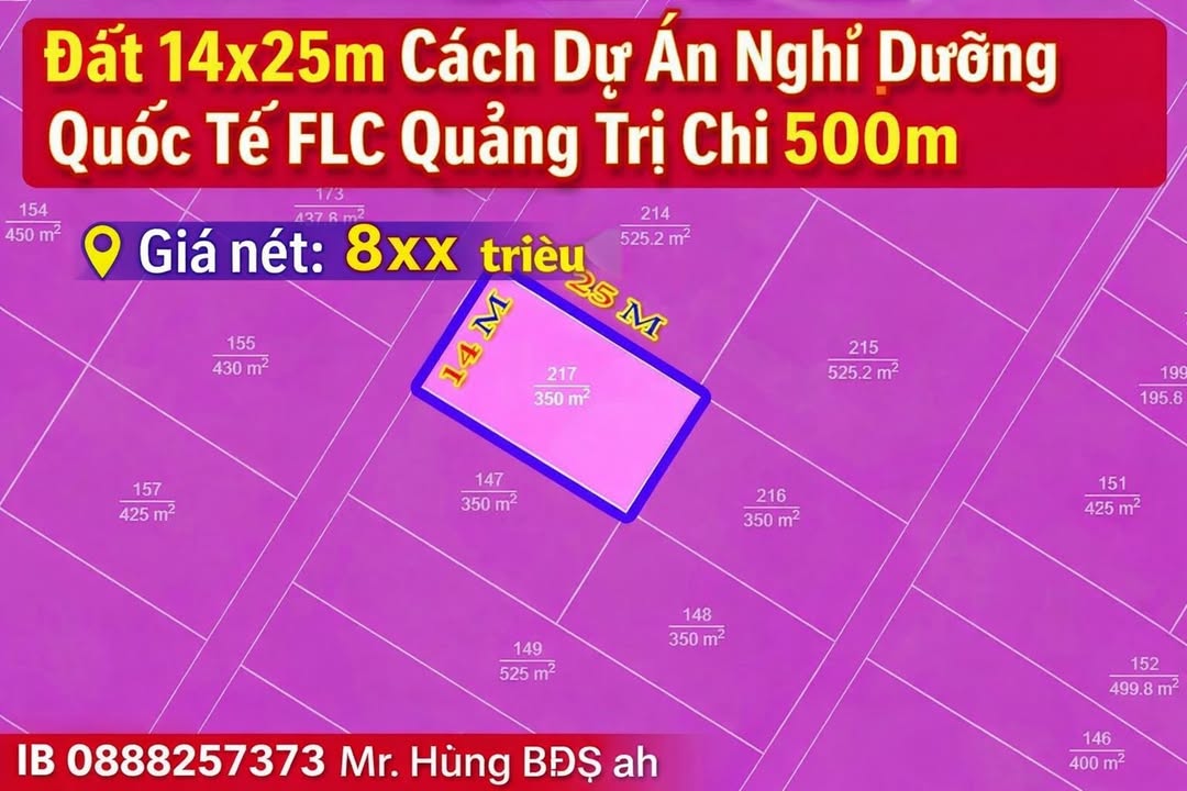 Đất Nền FLC Quảng Trị 350m² - Giá Đầu Tư 8xx Triệu
