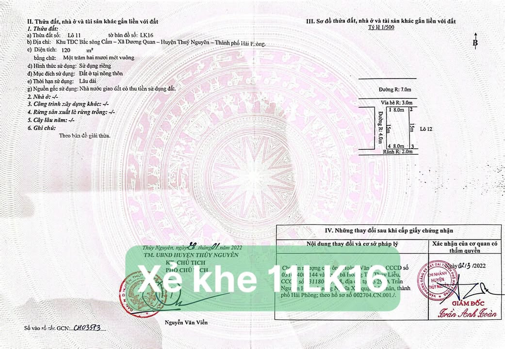 Đất nền Nam Long Thủy Nguyên 120m² hơn 6 tỷ - Tiềm năng tăng giá vượt trội!