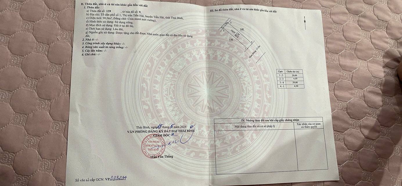 Đất nền Thị trấn Tiền Hải 90m² giá 2.3 tỷ - Sổ đỏ chính chủ!