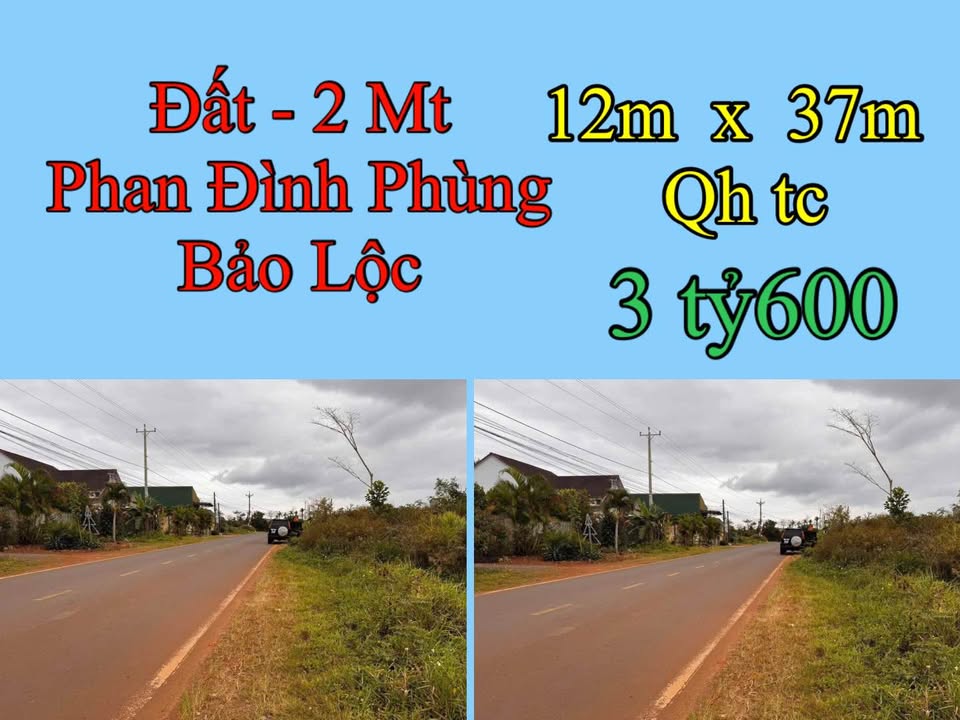 Đất Vàng 444m² Mặt Tiền Phan Đình Phùng, Bảo Lộc - 3.6 Tỷ