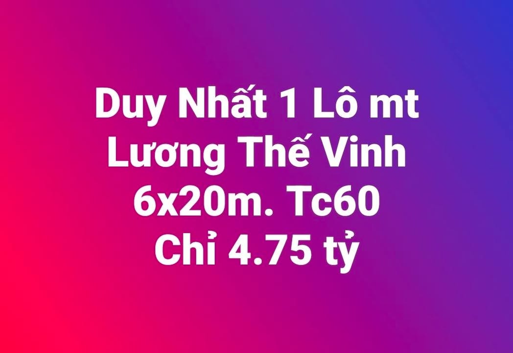 Đất nền Lương Thế Vinh, Đắk Lắk - 124m² Sổ đỏ, Giá đầu tư chỉ 4.75 tỷ