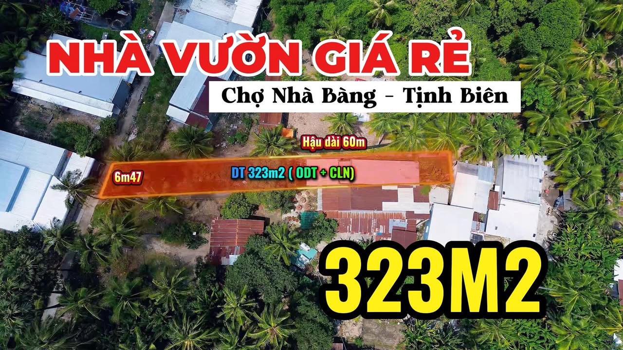Nhà Vườn 323m² Gần Chợ Nhà Bàng - Sổ Hồng Lâu Dài, Giá 2 Tỷ