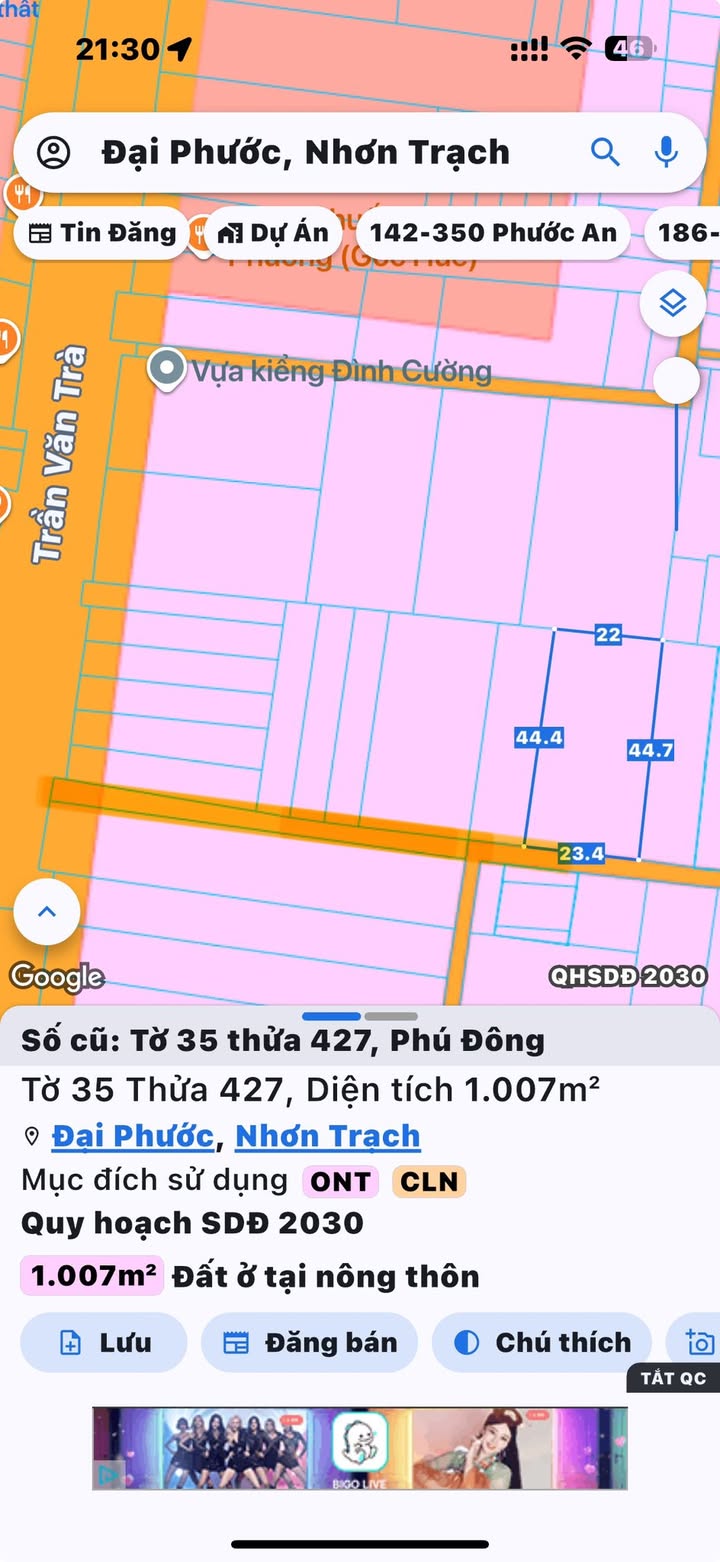 Đất nền Đại Phước 1007m² - Sổ đỏ chính chủ, 12 tỷ