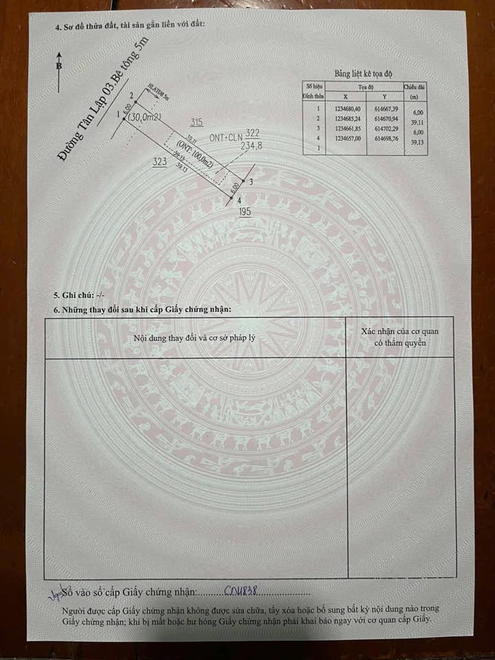 Đất nền Tân Lập, Bắc Tân Uyên 234m² giá chỉ 1 tỷ - Sổ đỏ chính chủ!