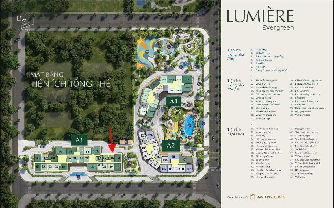 Chung cư Lumiere A3 45m² - 1PN giá 4.35 tỷ, Tây Mỗ, Nam Từ Liêm