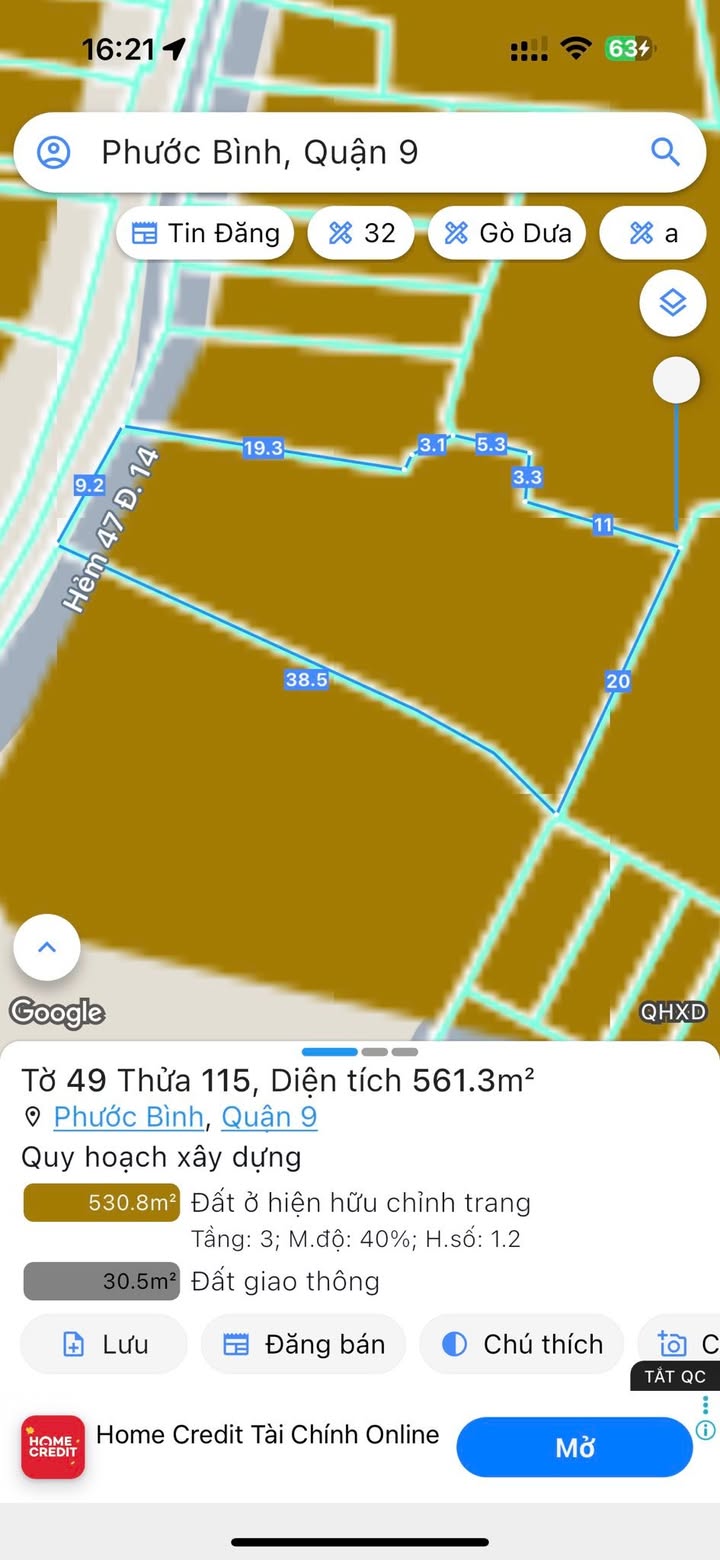 Bán Đất Phước Bình Quận 9 - 527m² Gần Global City - 14.9 Tỷ TL