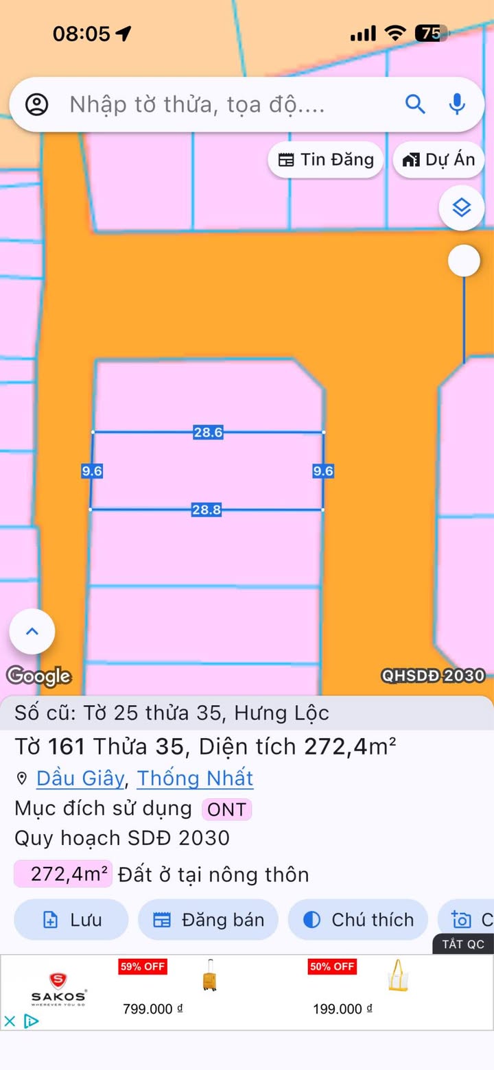 Đất nền Xuân Lộc, Đồng Nai 268m² - Đất thổ cư 100%, hai mặt tiền đẹp!