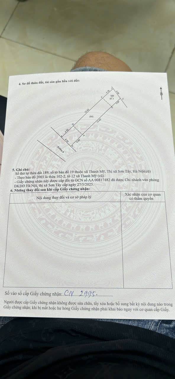 Đất Sơn Tây 87m² Sổ Đỏ, Gần UBND Phường - Giá 1.7 Tỷ