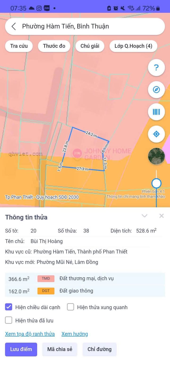 Đất nền Hàm Tiến Phan Thiết 528.6m² - Sổ hồng sẵn, công chứng!