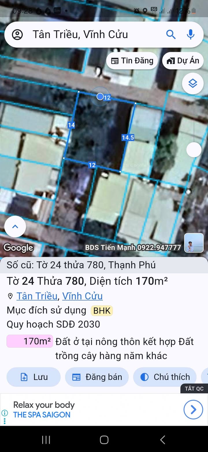 Đất Thạnh Phú Vĩnh Cửu 170m² 1.3 tỷ - Pháp lý rõ ràng