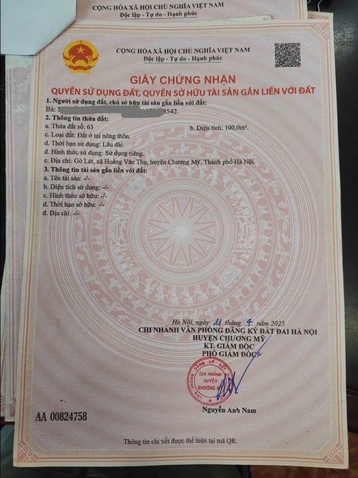 Đất nền Chương Mỹ 100m² - Sổ đỏ chính chủ, hơn 2 tỷ!