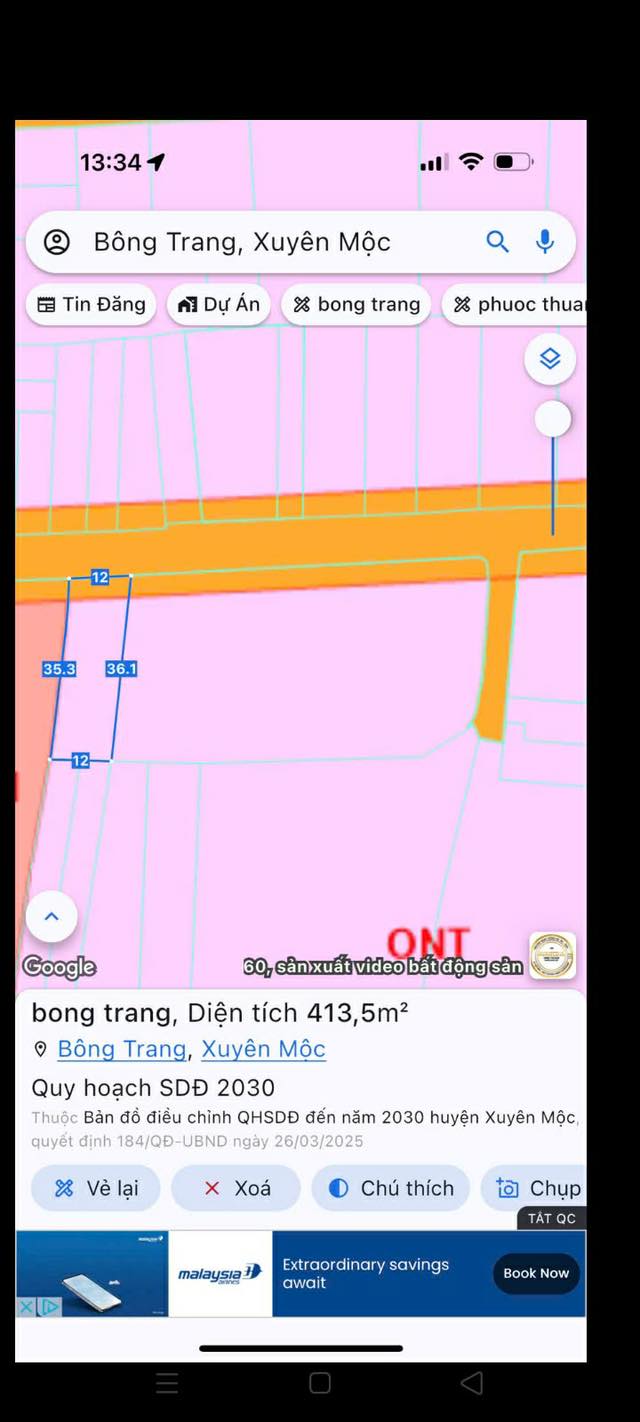 Đất Xuyên Mộc 432m² - 6.9 Tỷ - Gần Chợ Bông Trang, Cách Biển Hồ Tràm 6km