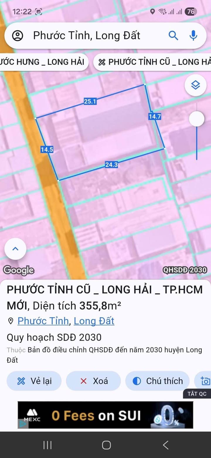 Đất Tặng Nhà Mặt Tiền Đường Bê Tông Phước Tỉnh - 348m² Giá 3.2 Tỷ