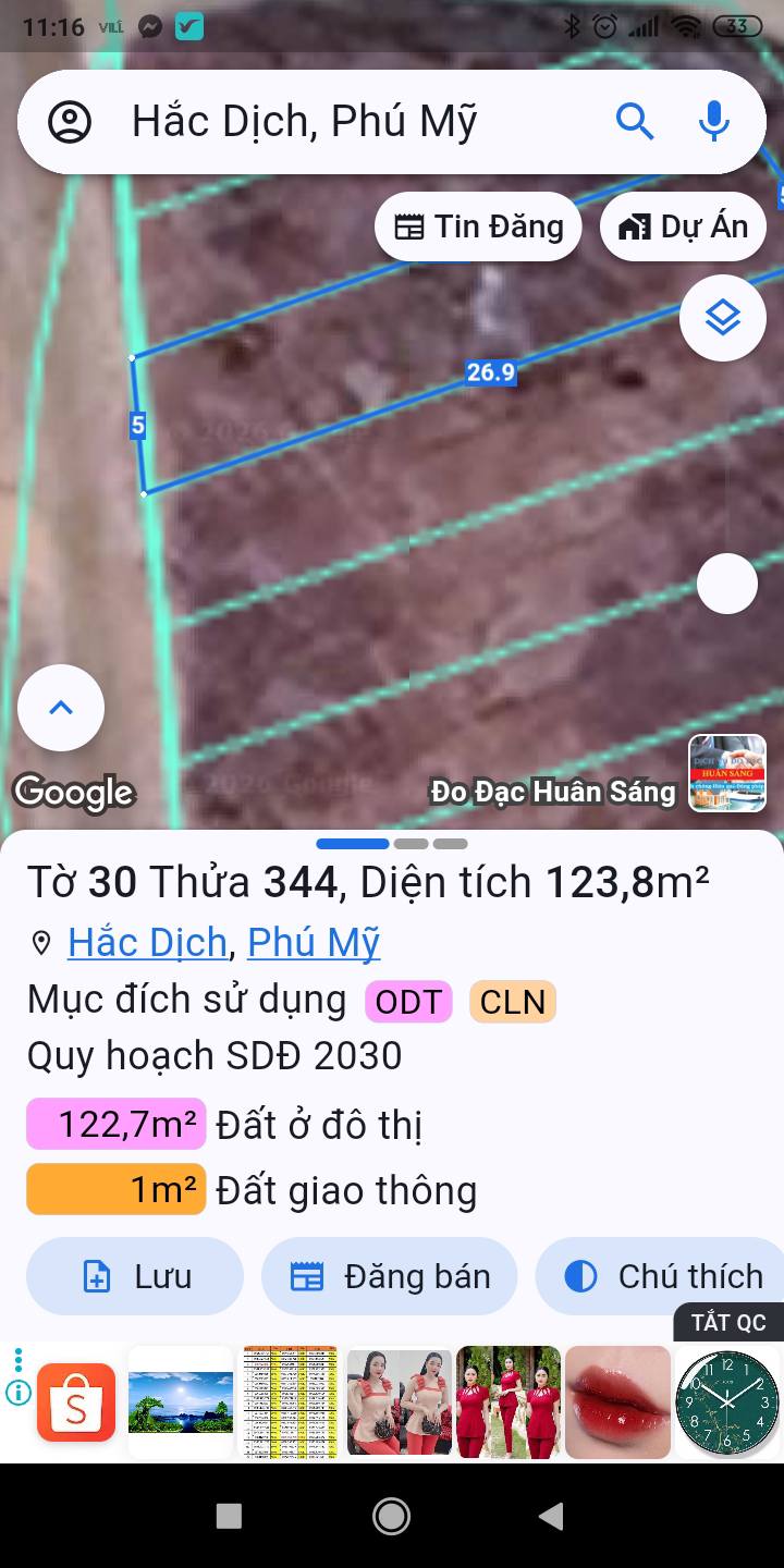 Đất Nền Phú Mỹ 130m² Sổ Đỏ - Giá 850 Triệu, Hắc Dịch