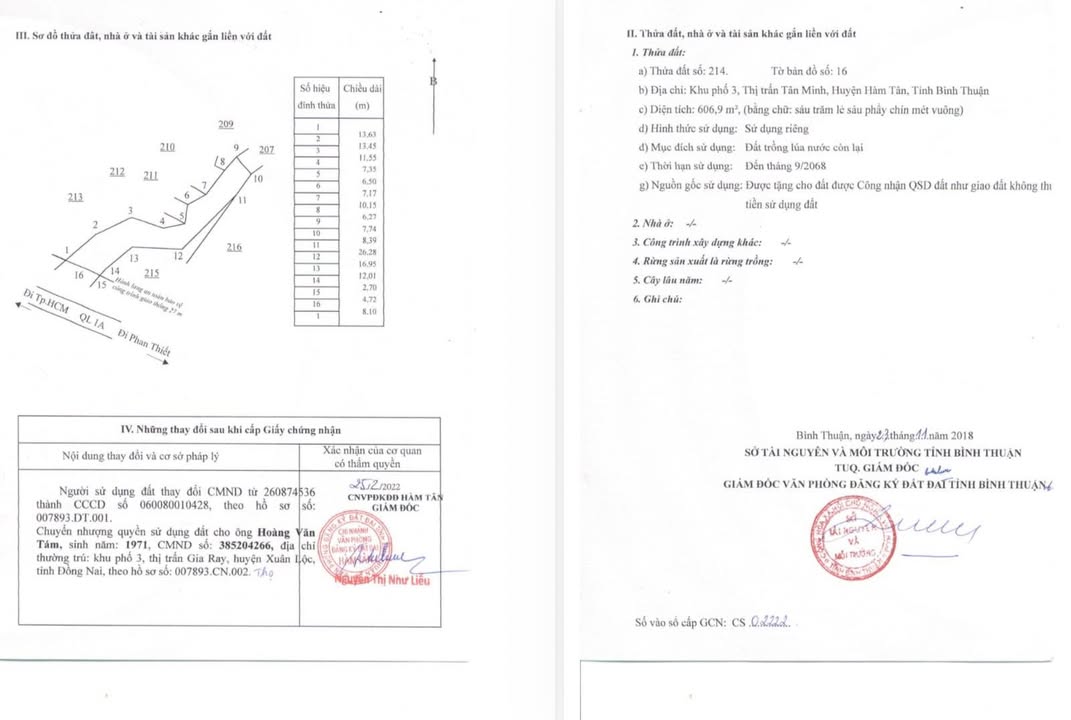 Đất Nền Hàm Tân 3015m² - Mặt Tiền Kinh Doanh Quốc Lộ 1A!