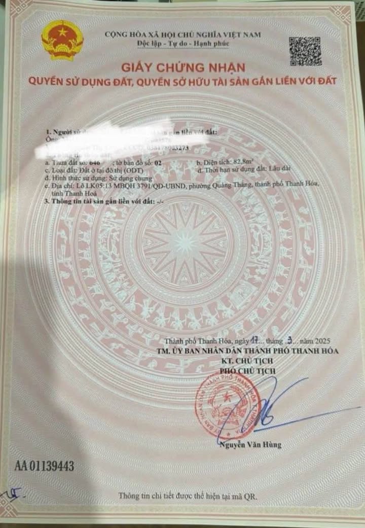 Đất nền lk5-13 MB3791 Quảng Thắng 82m² giá thoả thuận - Sổ đỏ sẵn, xây tự do