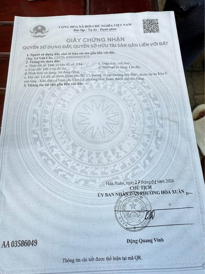 Đất nền Đường Mẹ Thứ, Đà Nẵng 100m² - Tiềm năng tăng giá vượt trội!