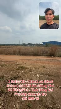 Đất nền Đồng Phú 125m² - Sổ sách sẵn, gần KCN Bắc Đồng Phú