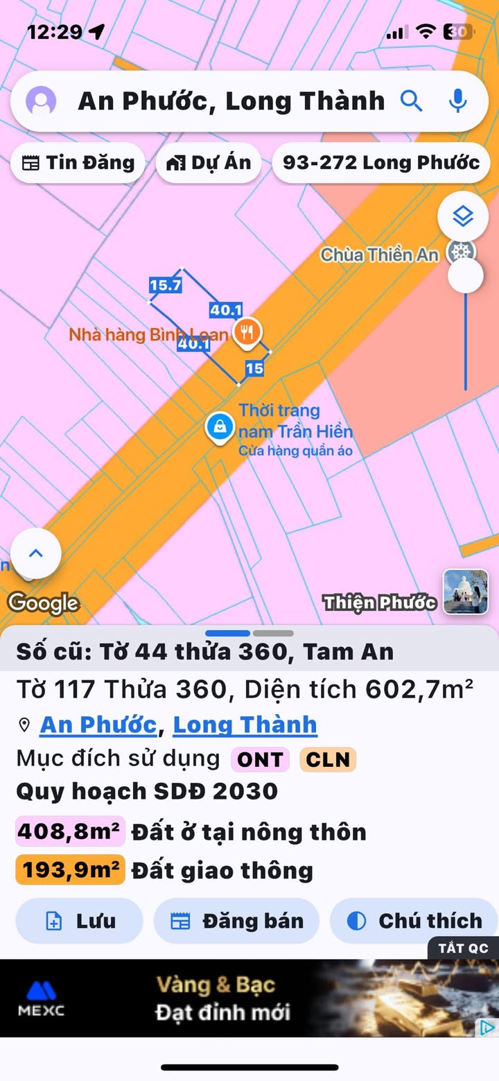 Đất Mặt Tiền Hương Lộ 21 Tam An 735m² - Sổ Đỏ Thổ Cư Sẵn Sàng