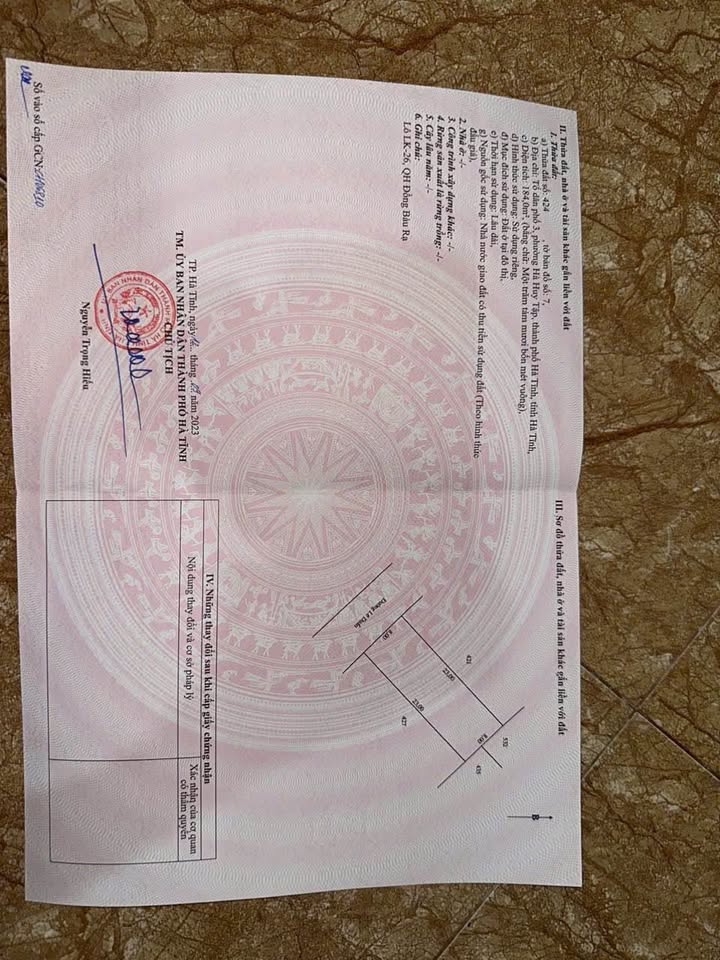 Đất nền mặt đường Lê Duẩn Hà Tĩnh 184m² - Sổ đỏ chính chủ!