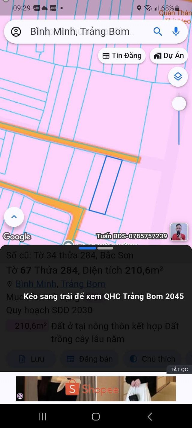 Đất Nền Thổ Cư 202m² Sổ Riêng - Trảng Bom, Đồng Nai - Giá 2.2 Tỷ